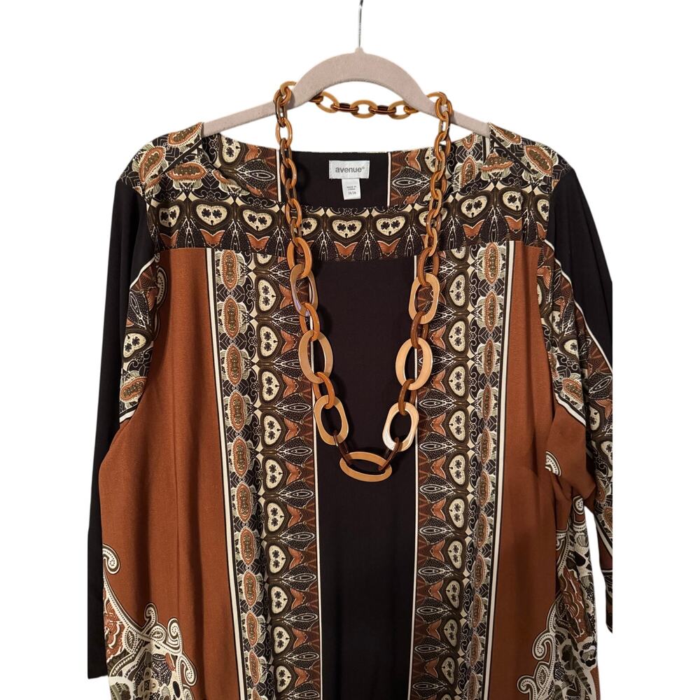 Avenue‎ Boho Border Print Jersey Sheath Dress – Plus Size 26/28 - Picture 5 of 6